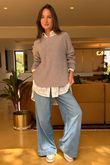 Made in Italy Conrad Body Skim Knit Jumper Oatmeal Marl